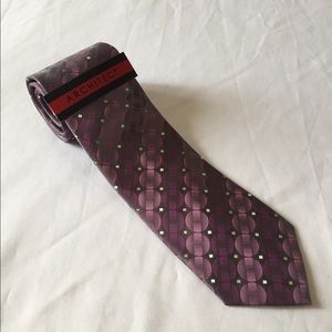 Architect Purple Gray Pattern Tie